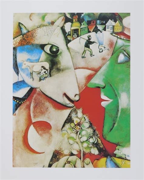 Marc Chagall Exhibition Poster I and the Village Country Life Museum Artist Art Print Blue 1994 ...