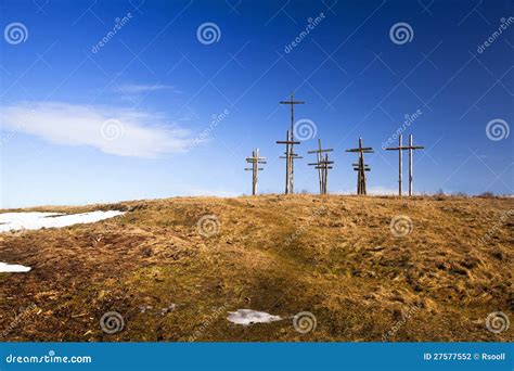 Crosses on a height stock photo. Image of catholicism - 27577552