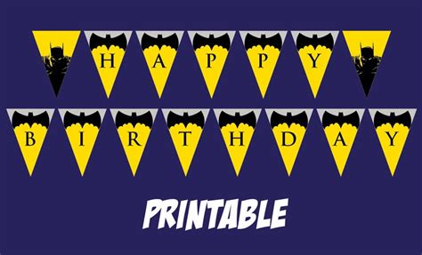 PRINTABLE Batman Happy Birthday Banner Superhero Party