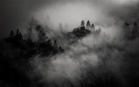 Download wallpaper 3840x2400 trees, mountain, fog, dark 4k ultra hd 16: ...