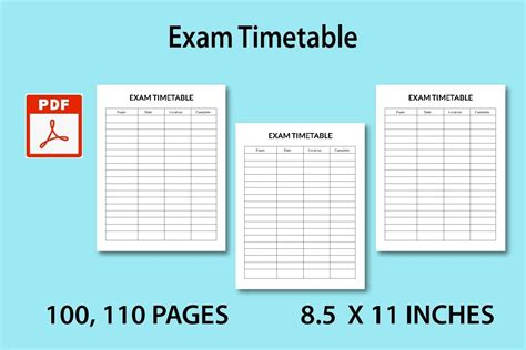 Exam Timetable Planner Graphic by Imagenish · Creative Fabrica