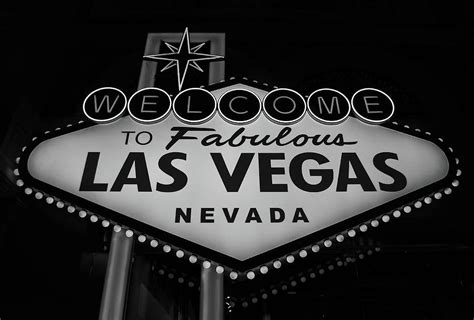 Iconic Welcome to Fabulous Las Vegas Neon Sign Black and White ...