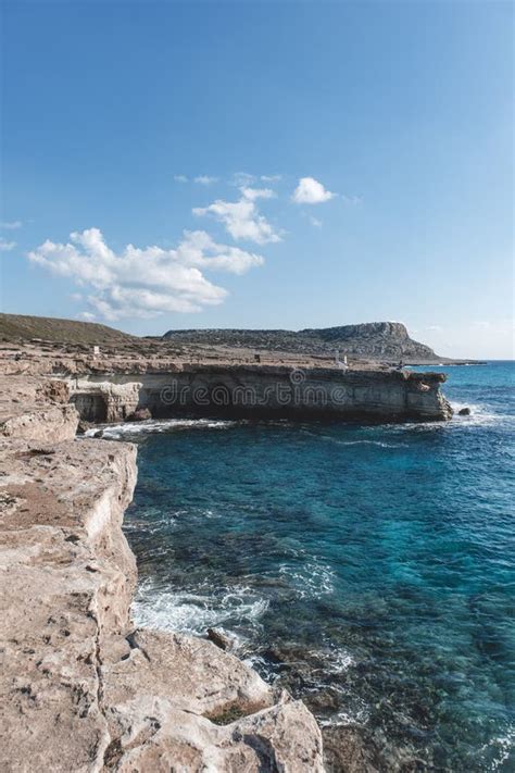 Beautiful Sea Caves with Cape Greco on Background in National Park Stock Photo - Image of shore ...