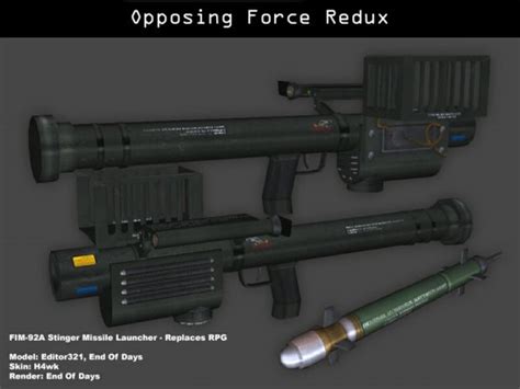 FIM-92 Stinger Missile Launcher image - Opposing Force Redux mod for Half-Life - ModDB