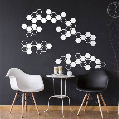 Vinyl Wall Art Decal - Honeycomb Hexagon Pattern - 22.5" x 40" - Moder – Imprinted Designs