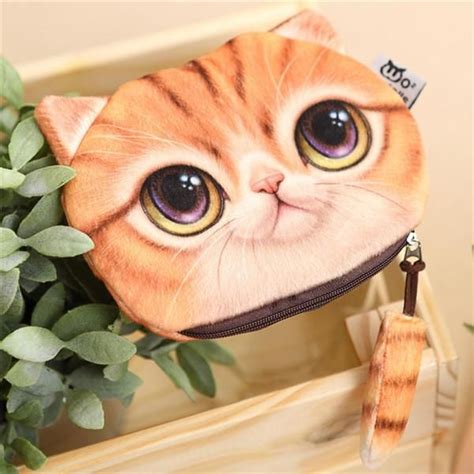 Cute Kitty Cat Coin Purse With Tail Zipper. | Cat coin purse, Kawaii ...