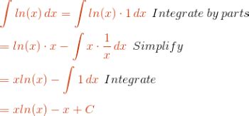 What Is The Integral Of Ln X