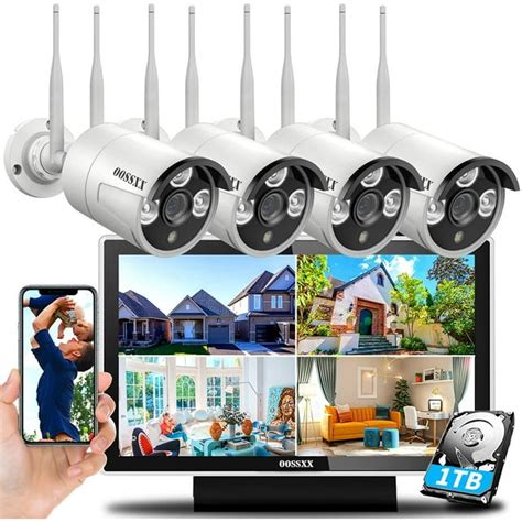 【8CH Expandable·Audio】 All in One Monitor Wireless Security Camera ...