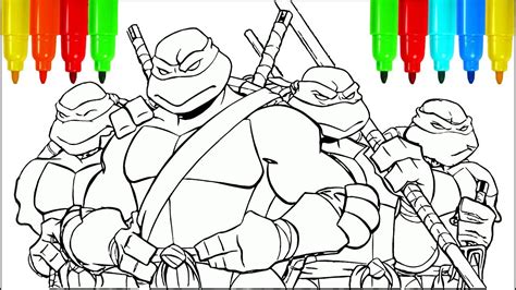 Ninja Turtles Faces Coloring Pages