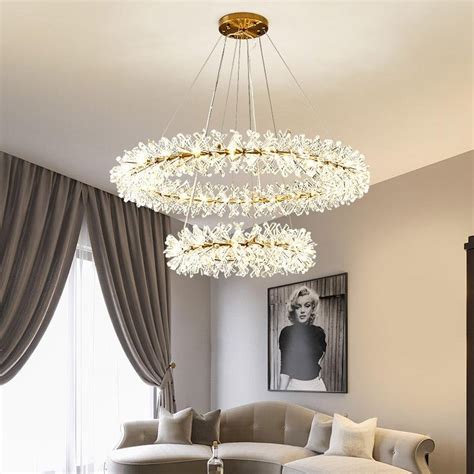 Round crystal halo chandelier modern luxury foyer wheel hanging Lights ...