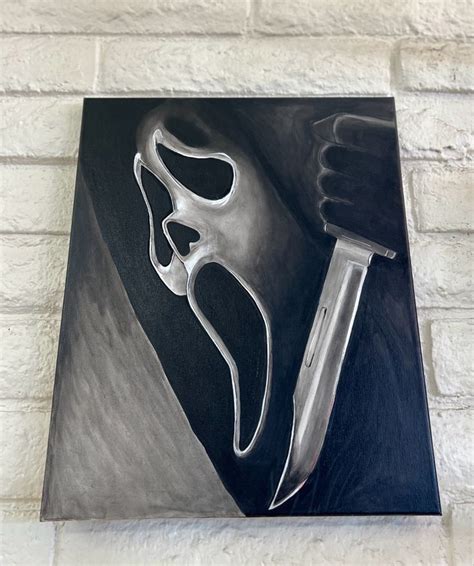 Scream! Acrylic Painting in 2024 | Movie canvas painting, Scream art, Halloween canvas paintings