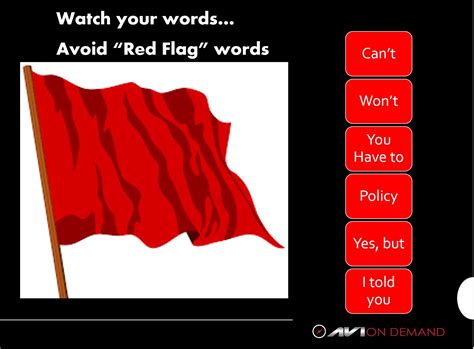 Dealing With Difficult Customers- Avoid Red Flag Words [Management Tip] - AVI OnDemand