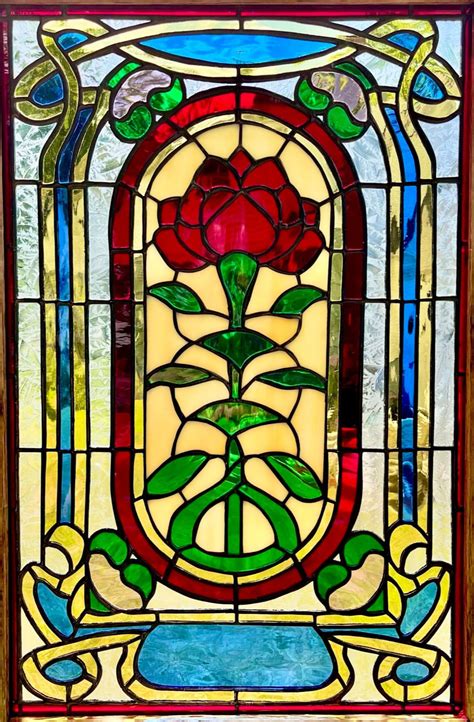 Stranger Things Creel House Stained Glass Red Rose Door - Etsy