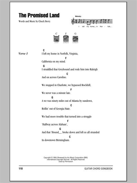 The Promised Land by Elvis Presley - Guitar Chords/Lyrics - Guitar ...