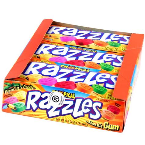 Razzles Tropical Candy Gum - 24CT Case • Oh! Nuts®