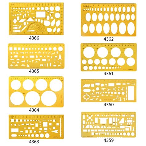 1-Pc-K-Resin-Circles-Geometric-Template-Ruler-Stencil-Drawing-Measuring ...