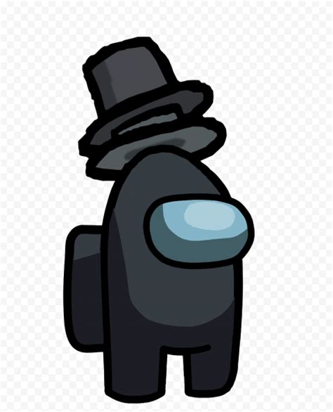 HD Black Among Us Crewmate Character With Double Top Hat PNG | Citypng