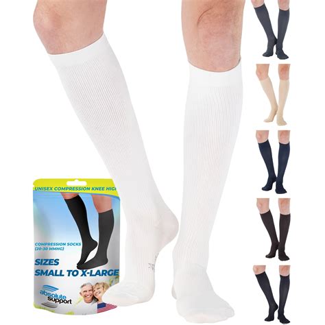 Made in USA - Compression Socks for Men 20-30mmHg with Circulation - White, Medium - Walmart.com