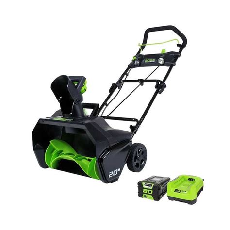 Greenworks Pro 80-Volt Max 20-in Single-Stage with Auger Assistance Cordless Electric Snow ...