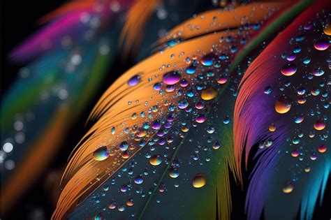 Premium Photo | Abstract rainbow colorful bright feather closeup up macro view background ...