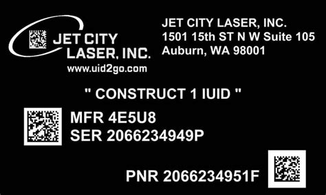 Your Simplified IUID Guide - Auburn, WA - Jet City Laser