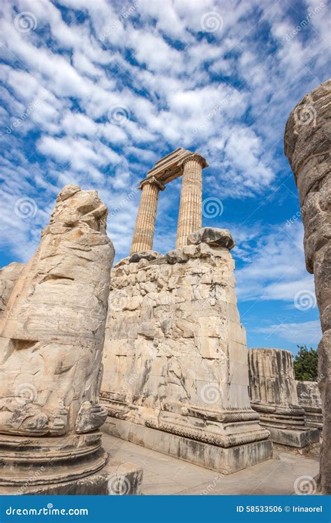 Ruins Apollo Temple stock photo. Image of archeology - 58533506