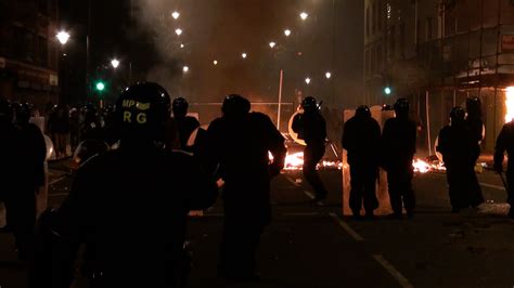 Police and Rioters Clash at Burning Barricade – Jason N. Parkinson: Freelance Video Journalist