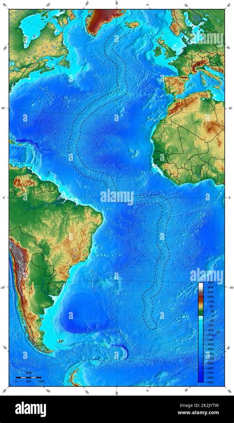 Map showing ocean floor with the mid atlantic ridge hi-res stock photography and images - Alamy