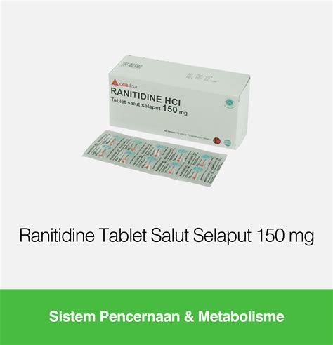 Ranitidine Tablet Salut Selaput 150 mg | Kegunaan, Efek Samping, Dosis | OGB Dexa