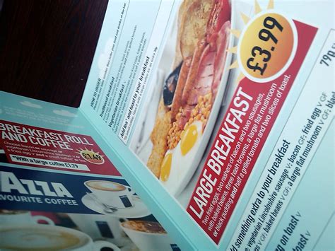 WETHERSPOONS BREAKFAST MENU