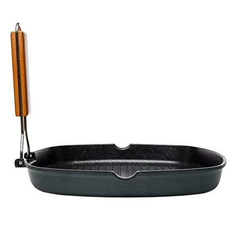 Cooking Lane Cast Aluminium Grill Pan - 11inch rectangular Nonstick Grilling pan for Stovetop ...