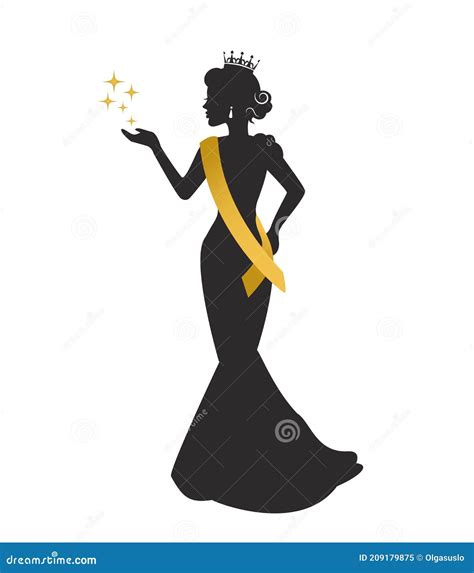 Beauty Queen Silhouette Cartoon Vector | CartoonDealer.com #209179875