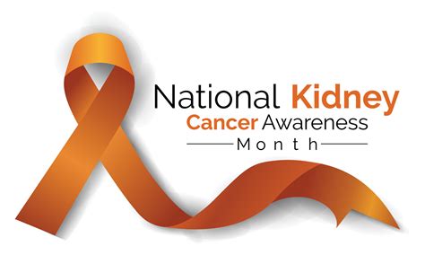 National Kidney Cancer Awareness Month. Orange Color Realistic Ribbon .Vector Design Template ...