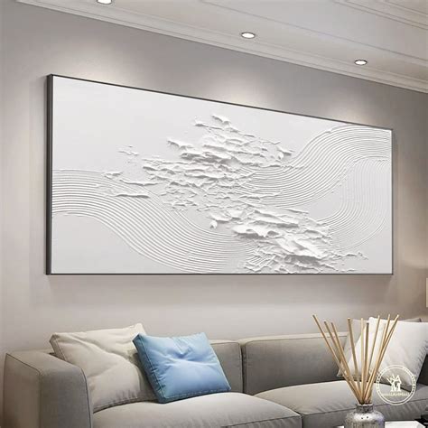 Large White Abstract Painting White Textured Wall Art White 3D - Etsy ...