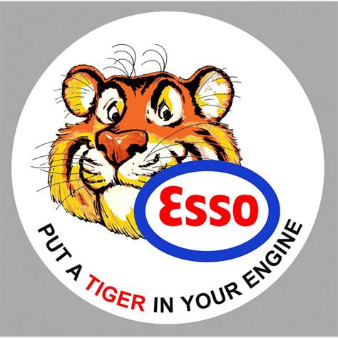 ESSO Tiger ( Put ...) laminated decal - cafe-racer-bretagne.clicboutic.com