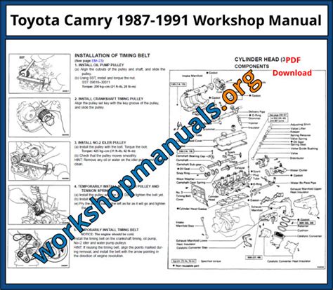 Toyota Camry 1987-1991 Workshop Repair Manual Download PDF