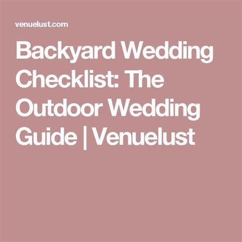 Printable Backyard Wedding Checklist - Printable Word Searches