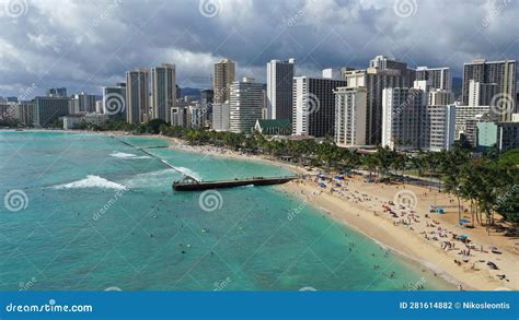 Beautiful Beach Views in Honolulu Hawaii Stock Photo - Image of diamond ...