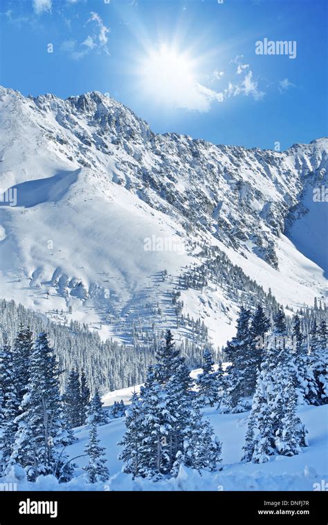 Winter Alpine Landscape. Colorado Rocky Mountains Under the Snow ...