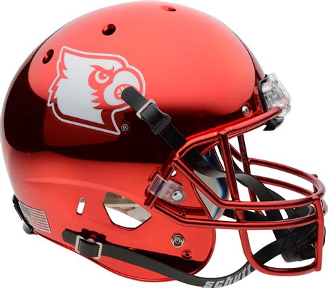 Louisville Cardinals Schutt Red Chrome Replica Football Helmet ...