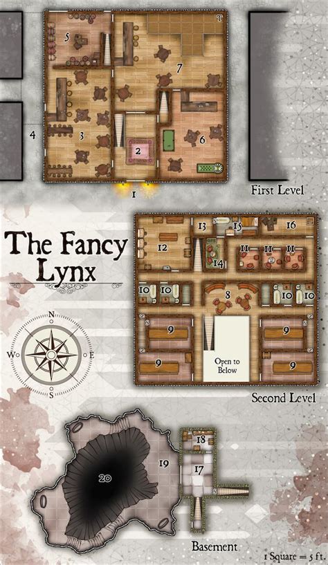 Tavern Map - The Fancy Lynx - Lore Included [OC] : r/DnD