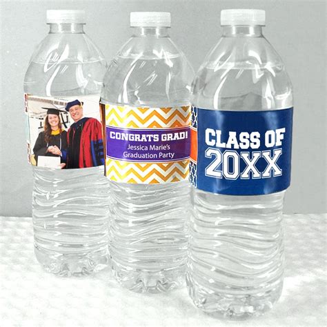 Personalized Graduation Water Bottle Labels (Set of 5) | Custom water bottle labels, Bottle ...