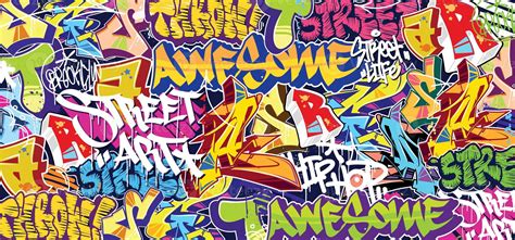 Colorful Graffiti Wall Art Background Street Art Hip-Hop Urban Vector Illustration Background ...