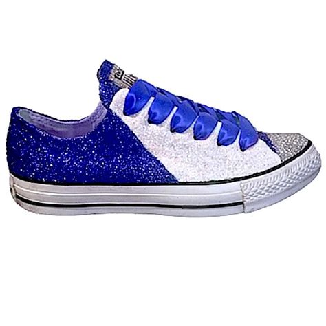 Women's Converse All Star Glitter Sneakers Team Spirit College Sports Shoes Blue White - No / No ...