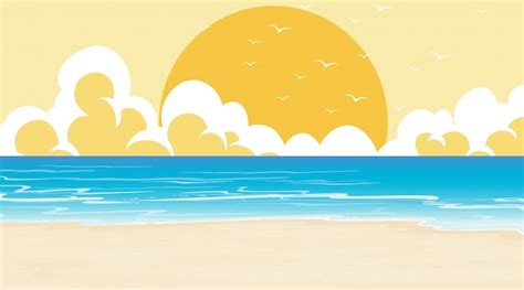 Free Vector | Empty nature beach ocean coastal landscape