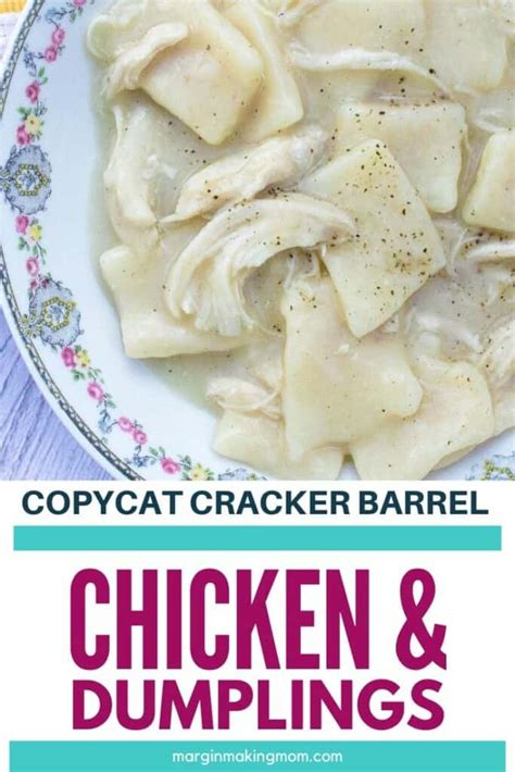 Copycat Cracker Barrel Chicken and Dumplings Recipe - Margin Making Mom®