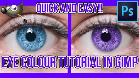 How to change eye colour in Gimp/Photoshop for beginners (SUPER EASY TUT... | Eye color change ...