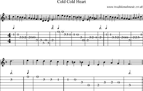 Guitar Tab and sheet music for Cold Cold Heart