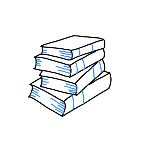 How to Draw a Stack of Books - Step by Step Easy Drawing Guides - Drawing Howtos