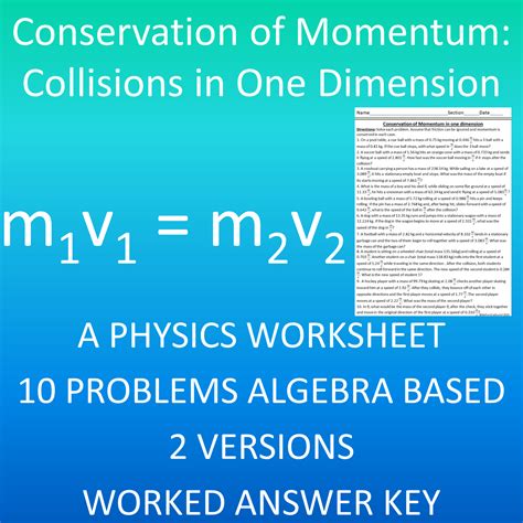 Conservation of Linear Momentum in One Dimension: A Physics Worksheet | Made By Teachers